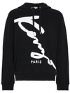 Kenzo Cursive Logo Graphic Hoodie In Black