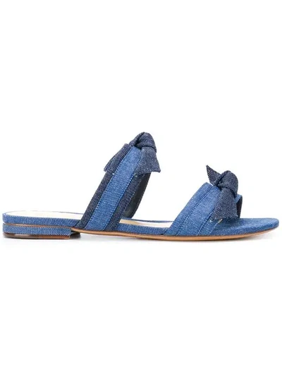 Alexandre Birman Mellita Bow-embellished Denim Slides In Blue