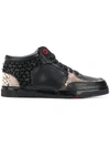 ROYAUMS ROYAUMS SPIKED DETAIL SNEAKERS - BLACK,PYTHONKILIANE50112799022