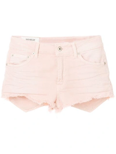 Dondup Raw Denim Short Shorts In Pink