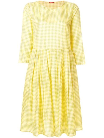 Apuntob Gingham-print Dress In Yellow