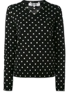 Comme Des Garçons Play Polka Dot Knitted Sweater In Black
