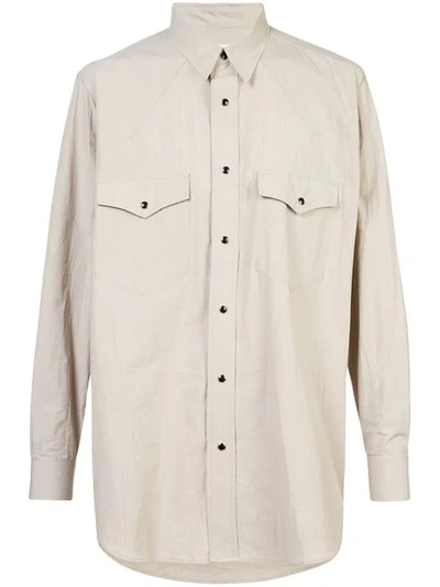 Julien David Classic Long Sleeve Shirt In Neutrals