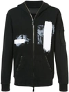 RH45 RH45 GRAPHIC PRINT ZIP FRONT HOODIE - BLACK,HH3612801467