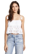 PLACE NATIONALE SAINT JEANNET SMOCKED CROP TOP