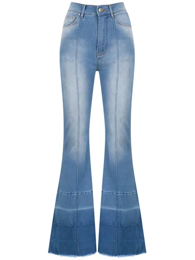 Amapô High Rise Flared Jeans In Blue