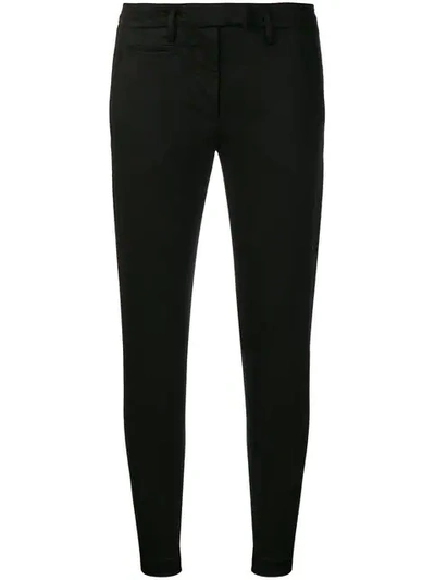 Dondup Cropped Skinny Trousers In Black