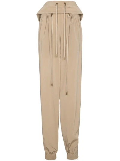 Y/project Y / Project Cropped Track Trousers With Double Drawstring - Neutrals