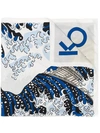 KENZO wave print scarf,F858EU319PFY12802496