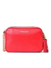MICHAEL MICHAEL KORS GINNY BAG IN RED TEXTURED LEATHER,10546225