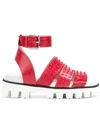 RED VALENTINO EMBOSSED STRAPPY SANDALS,PQ2S0A52FMS12776465