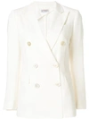 Alberto Biani Double-breasted Embroidered Blazer Jacket In White