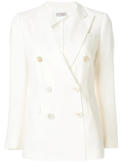 Alberto Biani Double-breasted Embroidered Blazer Jacket In White