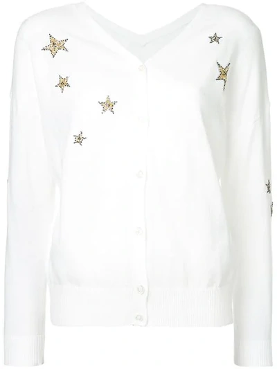 Guild Prime Embroidered Star Cardigan In White