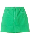 MSGM MSGM STRAIGHT DENIM SKIRT - GREEN,2441MDD40L18429412782240