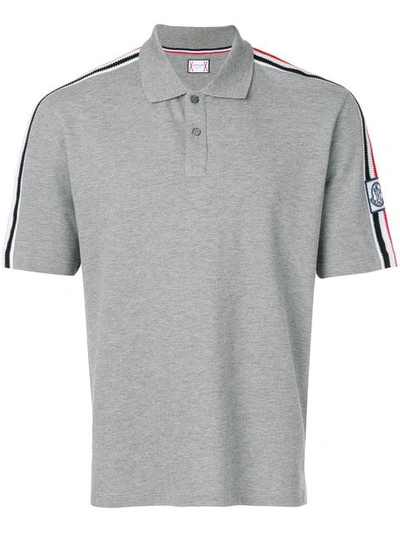 Moncler Shoulder Strap Polo Shirt In Grey