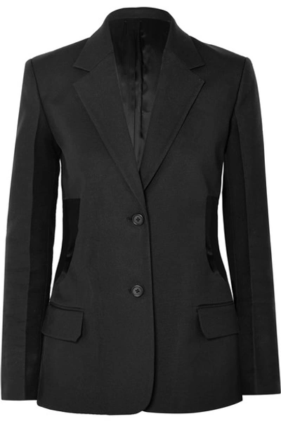 Helmut Lang Single-breasted Cutout-sides Canvas Blazer In Black