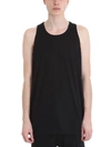 RICK OWENS BLACK COTTON TANK TOP,10546377