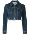 STELLA MCCARTNEY Blue Cropped Denim Jacket,1669891240814427536