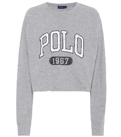 Polo Ralph Lauren 印花棉质针织毛衣 In Grey