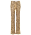 CHLOÉ PYTHON-PRINTED LEATHER TROUSERS,P00320133