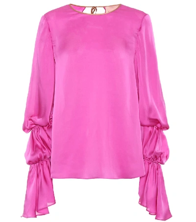 Roksanda Nezu Silk Blouse In Pink&purple