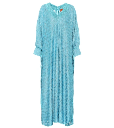 Missoni Lamé Maxi Dress In Turquoise