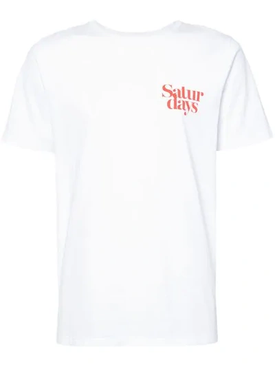 Saturdays Surf Nyc Saturdays Nyc White Miller Logo T-shirt