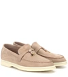 LORO PIANA SUMMER CHARMS WALK SUEDE LOAFERS,P00290200