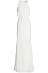 HALSTON HERITAGE CUTOUT CREPE GOWN,3074457345618643209