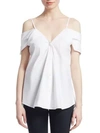 THEORY Cold-Shoulder Button Top