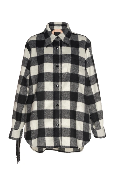N°21 N&deg;21 Lippo Heavy Check Flannel Shirt In Black%2fwhite