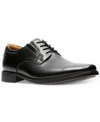 Clarks Collection Men's Tilden Plain-toe Oxford Dress Shoes In Black Leather