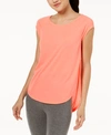 CALVIN KLEIN PERFORMANCE CAP-SLEEVE OPEN-SIDE TOP