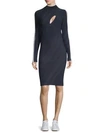 VERSACE RIBBED SHEATH DRESS,0400097681336