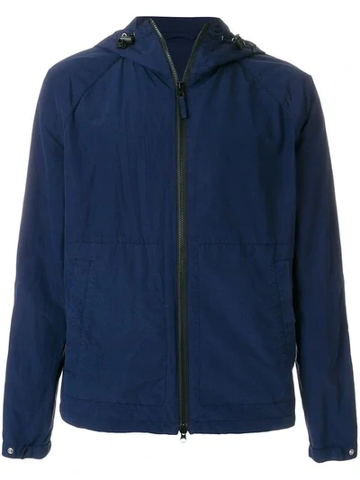 Aspesi Zipped Hooded Jacket In Blue