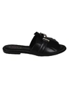 Tod's Women's Xxw0ov0y460gocb999 Black Leather Sandals In Black