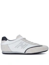 HOGAN OLYMPIA WHITE LEATHER AND BEIGE SUEDE SNEAKER,10546660