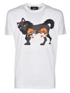 DSQUARED2 WOLF PRINT T-SHIRT,10546831