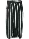 EACH X OTHER STRIPED WRAP-FRONT PENCIL SKIRT,SS18G1800212777011