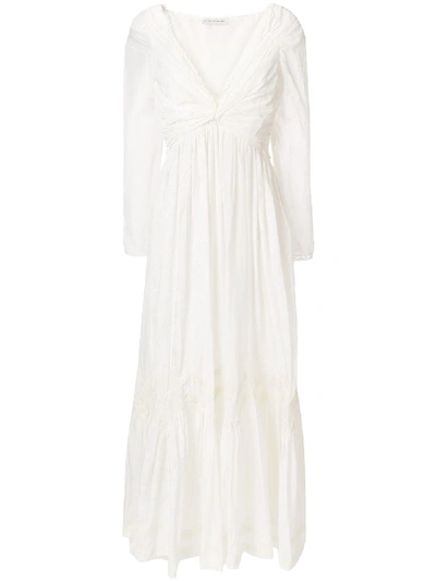 Etro Lace-trimmed Printed Cotton And Silk-blend Gauze Gown In White