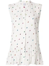 PS BY PAUL SMITH PS BY PAUL SMITH PRINTED SLEEVELESS BLOUSE - WHITE,PUXP095M8530612821087