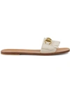 Gucci Horsebit-detailed Fringed Leather Slides In White