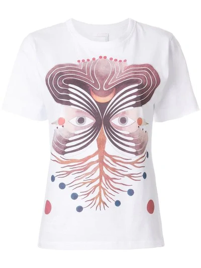 Chloé Short-sleeve Graphic-print Cotton Jersey T-shirt In White