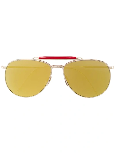Thom Browne Mirrored Aviator-style Sunglasses In Metallic