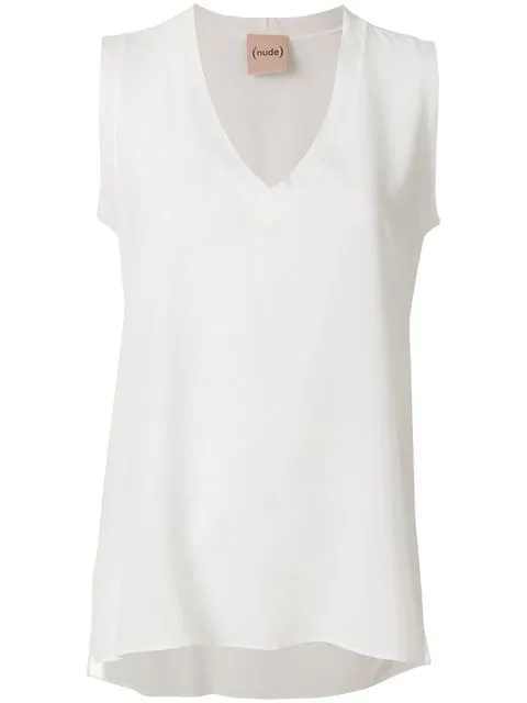 white v neck vest top