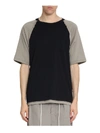 MAISON MARGIELA RAW CUT TWO-TONES COTTON T-SHIRT,10547786