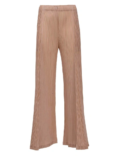 Issey Miyake Fantasy Pleated Trousers In Beige