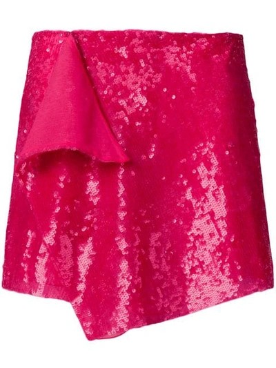 Alberta Ferretti Sequin Embellished Mini Skirt In Pink