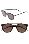 Saint Laurent Men's Metal Flush-lens Brow-bar Sunglasses, Black Pattern In Black